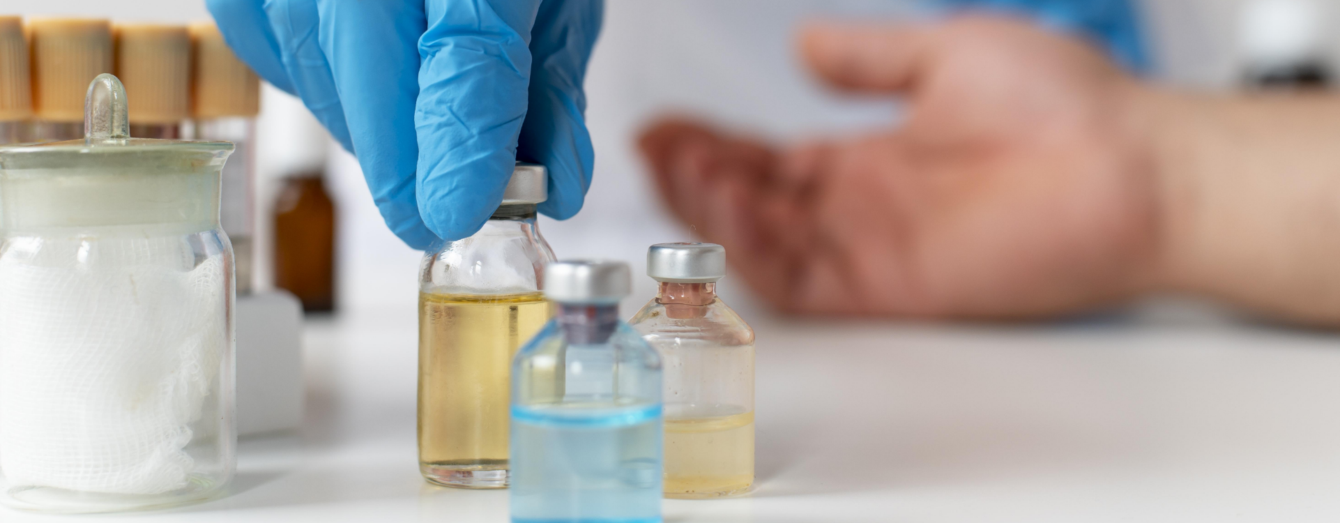 Vials with chemicals